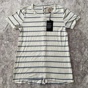 Chaser Striped Short Sleeve T Shirt Striped Lace Up Back Medium New
